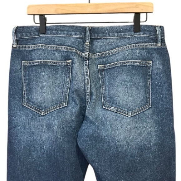 Gap Sexy Boyfriend Cotton Distressed Mid-Rise Denim Jeans Dark Indigo 30 Petite - Picture 5 of 12